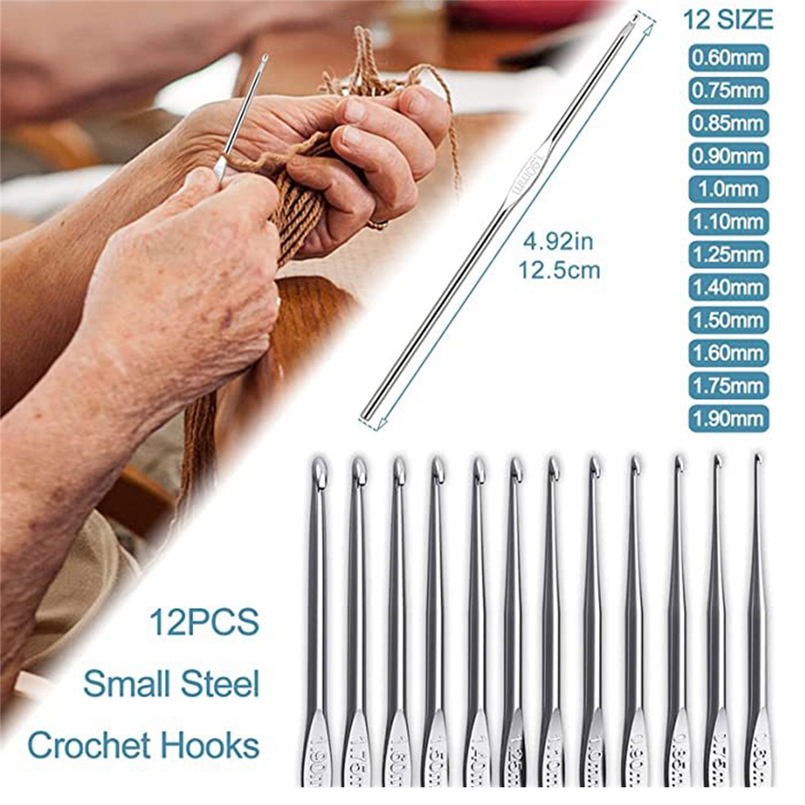 Crochet Hook Bundle with 58 Pieces including Colorful Hooks and Aluminum Handles Great for Crafting Project