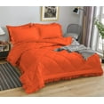 thumbnail image 4 of DNG Creations 3 Piece Ruffle Diamond Comforter All Season 550 GSM Oversized King Size - 800 Threads Count, 100% Egyptian Cotton Solid Orange Colour, 4 of 7