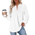 thumbnail image 4 of Womens Tops Shirts 2026 Plus Size Fashion V-Neck Long Sleeve Blouses Flowy Ruffle Tunic Tops For Leggings Casual T-Shirts, 4 of 8