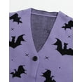 thumbnail image 5 of Cardigan Sweaters for Women Halloween Day Sweaters Bat Printed Knit Button V Neck Open Front Long Sleeve Mid-Length Fall Fashion Outerwear Cardigans Alsol Lamesa, 5 of 6
