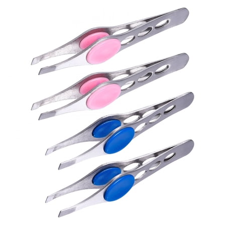 FACEGA 4 Pcs Stainless Steel Eyebrow Tweezers Shaping Tool for Women
