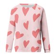 thumbnail image 4 of Chemises à Manches Longues pour Femmes de la Saint-Valentin, Décontractées, Surdimensionnées, Col Rond, Imprimées, Légères, Vêtements d'Automne, 4 of 4