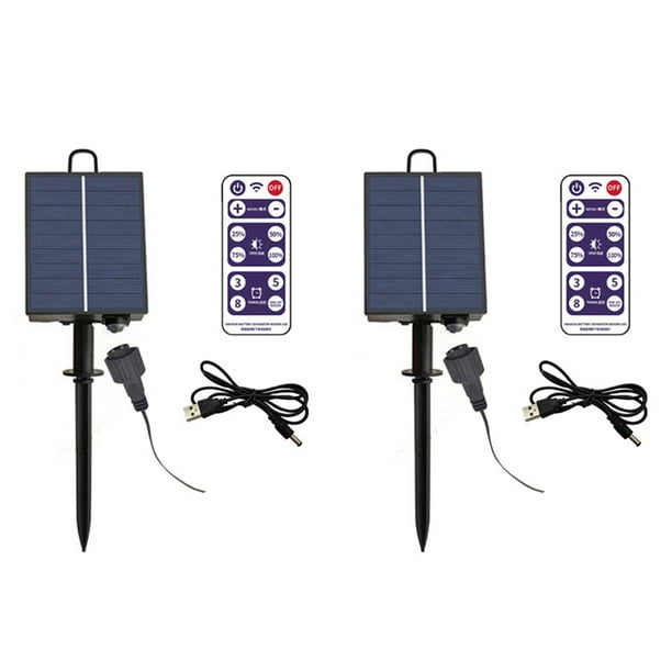2X Kits de Caja de Control de Panel Solar de 1200 MAh Panel de Batería de Litio para Lámpara de Tira de Cadena LED de 3,7 V 24 V Carga CC