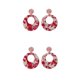 thumbnail image 1 of Jumpingount Pendientes de araña de acrílico, aro grande geométrico redondo, pendiente multicolor, accesorios de boda para fiesta de niñas, rojo y blanco Rojo blanco 2piezas Jumpingount CBP459503, 1 of 5