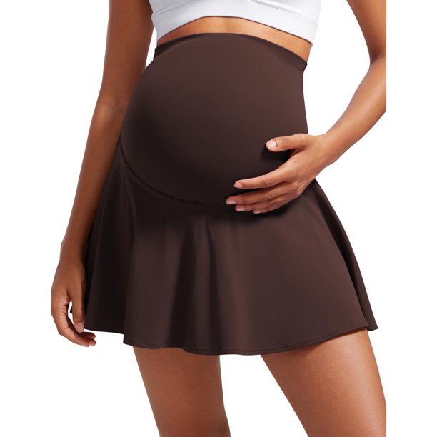 Falda CRZ YOGA Butterluxe Maternidad de Cintura Alta Marrón XS