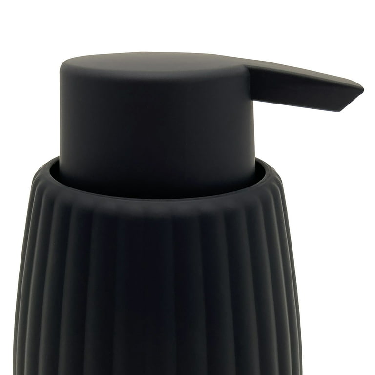 Mainstays Rubberized Plastic Ribbed Soap Pump Black modern soap