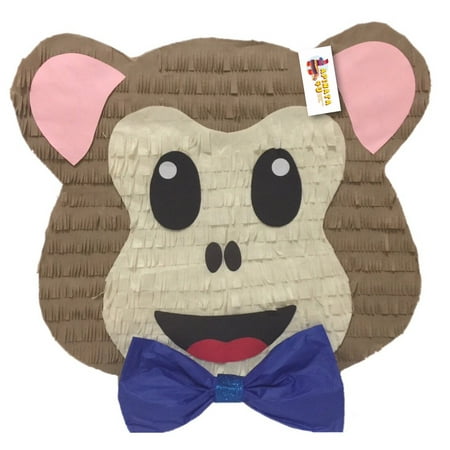 Monkey Pinata - APINATA4U Monkey Emoticon Pinata with Bowtie