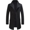 thumbnail image 1 of Abrigo para hombre, chaqueta larga, abrigos gruesos, abrigo de lana de invierno para hombre, gabardina para hombre, chaqueta informal de trabajo, 1 of 5