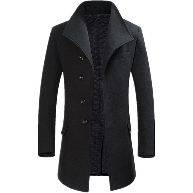 Abrigo para hombre, chaqueta larga, abrigos gruesos, abrigo de lana de invierno para hombre, gabardina para hombre, chaqueta informal de trabajo