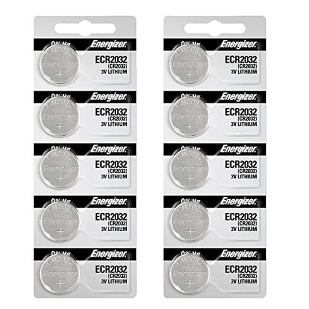 Pilas de litio Energizer CR2032 de 3V, paquete de 10