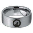 thumbnail image 2 of Tungsten Howling WolfBand Ring 8mm Men Women Comfort Fit Gray Flat Cut Brushed Polished, 2 of 4