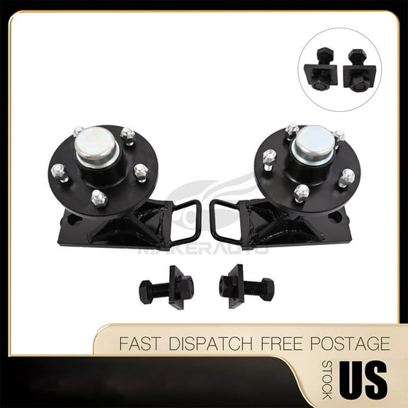 Pair Of 5X4.5 Lug 6000LB Capacity Heavy-Duty Steel Bolt-On Spindle Wheels For Shipping Container Trailers