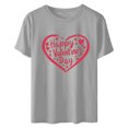 thumbnail image 5 of VKOYWKM Valentine's Day Tops for Women Heart Graphic Tees Valentine Holiday Tops Crew Neck Loose Fit Family Party Tees Spring Fashion, 5 of 6