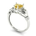 thumbnail image 2 of 1.05 ct Heart Cut Natural Citrine Claddagh Engagement Ring for Women in 18K White Gold, 2 of 5