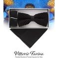 thumbnail image 3 of Vittorio Farina Pleated Bow Tie & Pocket Square, 3 of 63