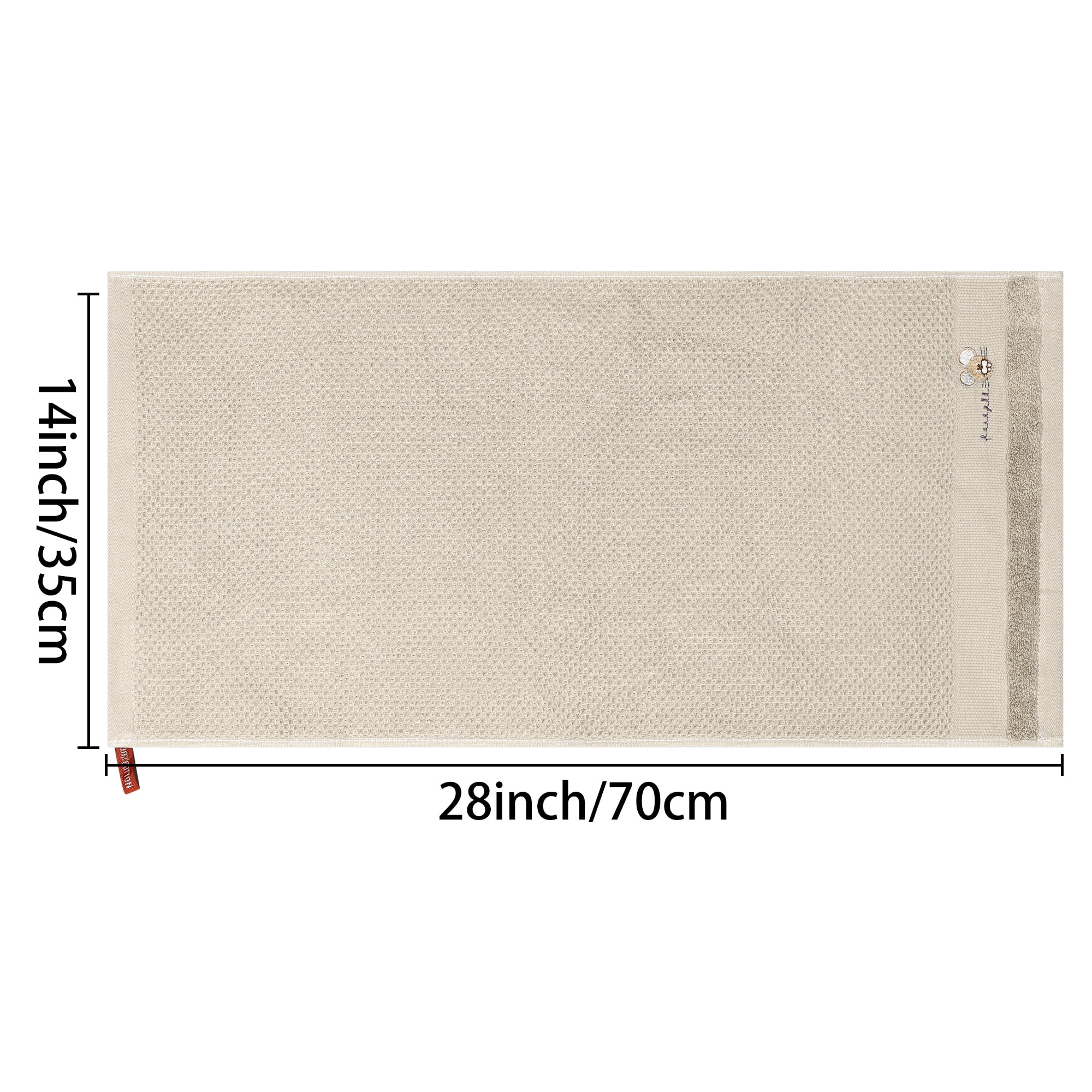 Unique Bargains Cotton Cleaning Cloth 6 Pack Cleaning Rag Solid Soft Kitchen Towels Khaki 14" x 28"