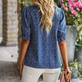 thumbnail image 4 of Blusa con estampado floral,Blusa de mujer con estampado floral y manga abullonada, blusa con cuello alto, multifuncional, 4 of 6