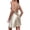 Khaki, variant on Summer Sleeping Skirt For Women Lace Sleeveless Nightgowns Backless Nightshirt V-Neck Sleepshirts Solid Color Sleepwear Casual Sling Short Pajama Dress