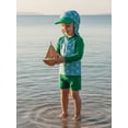 thumbnail image 5 of BemeyourBBs Toddler Baby Girls Boys Swimsuits Cute Infant Bathing Suit Turtle Tree Dinosaur Swimwear Rash Guard Long Sleeve Tops with Swim Trucks Shorts and Hat Set Summer Beachwear, 5 of 9