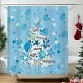 thumbnail image 2 of Coastal Christmas Decorations Shower Curtain Christmas Tree Snowflake Starfish Seashell Ocean Beach Themed Bath Curtain Sets Winter Xmas Home Decorations 71x71 Inch, 2 of 6