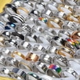 thumbnail image 7 of HOOUN Wholesale 200pcs BULK LOT mixed STAINLESS STEEL RINGS MEN'S Fashion Wedding Gift, 7 of 7