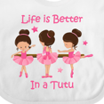 thumbnail image 4 of Inktastic Life's Better in a Tutu KS Girls Baby Bib, 4 of 4