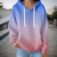 thumbnail image 2 of Yuanlong Womens Hoodies Gradient Design Long Sleeve Drawstring Hooded Sweatshirt Fall Streetwear Fashion Ladies Pullover Tops With Pockets, 2 of 4