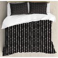 thumbnail image 1 of Abstract Duvet Cover Set King Size, Ethnic Essential Rhombus Lines Grungy Splashed Backdrop Geometric Print, Decorative 3 Piece Bedding Set with 2 Pillow Shams, Seal Brown and Ivory, by Ambesonne, 1 of 3