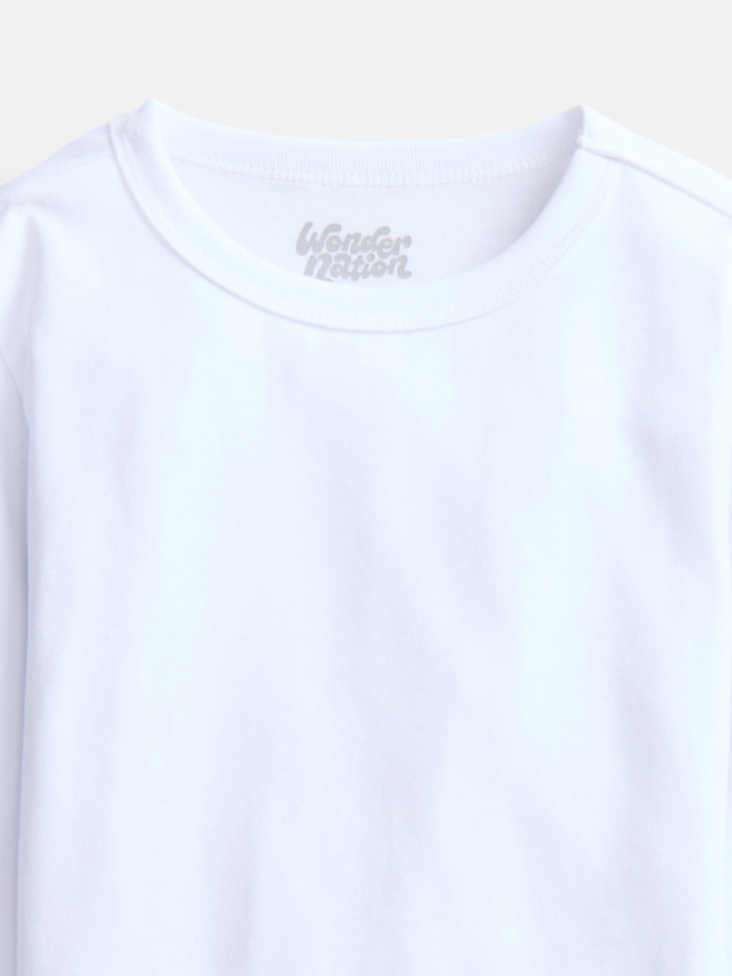 Wonder Nation Boys' Kid Tough Tee with Long Sleeves, 3 Pack, Sizes XS-XXL & Husky