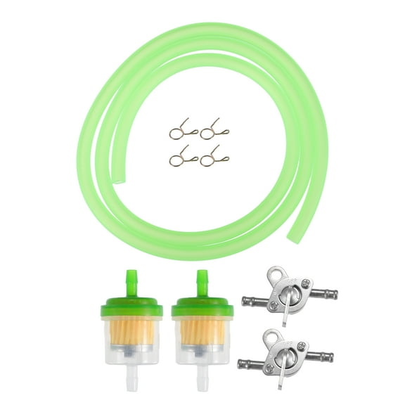 1set Motorcycle Fuel Line Fuel Filters with 2 Inline Valve Petcock for CRF50 70 90 ATV Moped Green