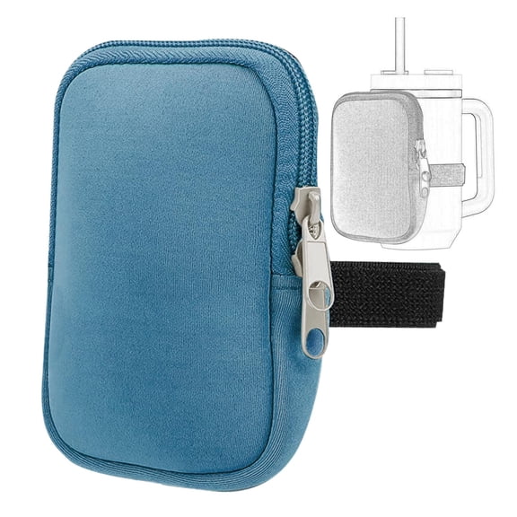 Water Tumbler Pouch Carrier Holder Bag, Storage Sleeve Handheld, Compact Water Bottle Pouch Pocket for Sports Walking Gym Accessories blue