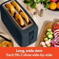 thumbnail image 4 of Bella TOAST 4-Slice Slim Toaster with Extra Long Slot, 6 Setting Shade Control with Reheat & Cancel Buttons, Anti Jam & Auto Shutoff, Slate, 4 of 15