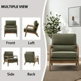 thumbnail image 3 of Bonzy Home Mid-Century Modern Accent Chair — Comfy Fabric Lounge Armchair with Solid Wood Frame, Set of 2, Green, 3 of 7