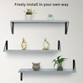 thumbnail image 4 of Fun Memories 24 inch Floating Shelves Set of 3, Modern Wood Shelves for Wall Storage, Wall Mounted Display Shelves with Bracket for Living Room, Bedroom, Bathroom, Laundry Room, 4 of 5