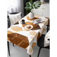 thumbnail image 6 of Orange Marble Table Cloth, Gold White Geometric Hexagon Modern Waterproof Tablecloth for Rectangle Tables, Reusable Washable Fabric Table Cover for Restaurant Kitchen Dining Tables 60"x120", 6 of 6