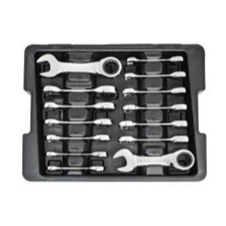 KD Tools KDT85206 Ratcheting Combination Stubby Wrench Set - 14 Piece