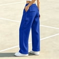 thumbnail image 6 of Cmfcve Casual Sweatpants for Women Wide Leg Elastic Waist Cargo Pants Straight Athletic Pants with Pockets, 6 of 7