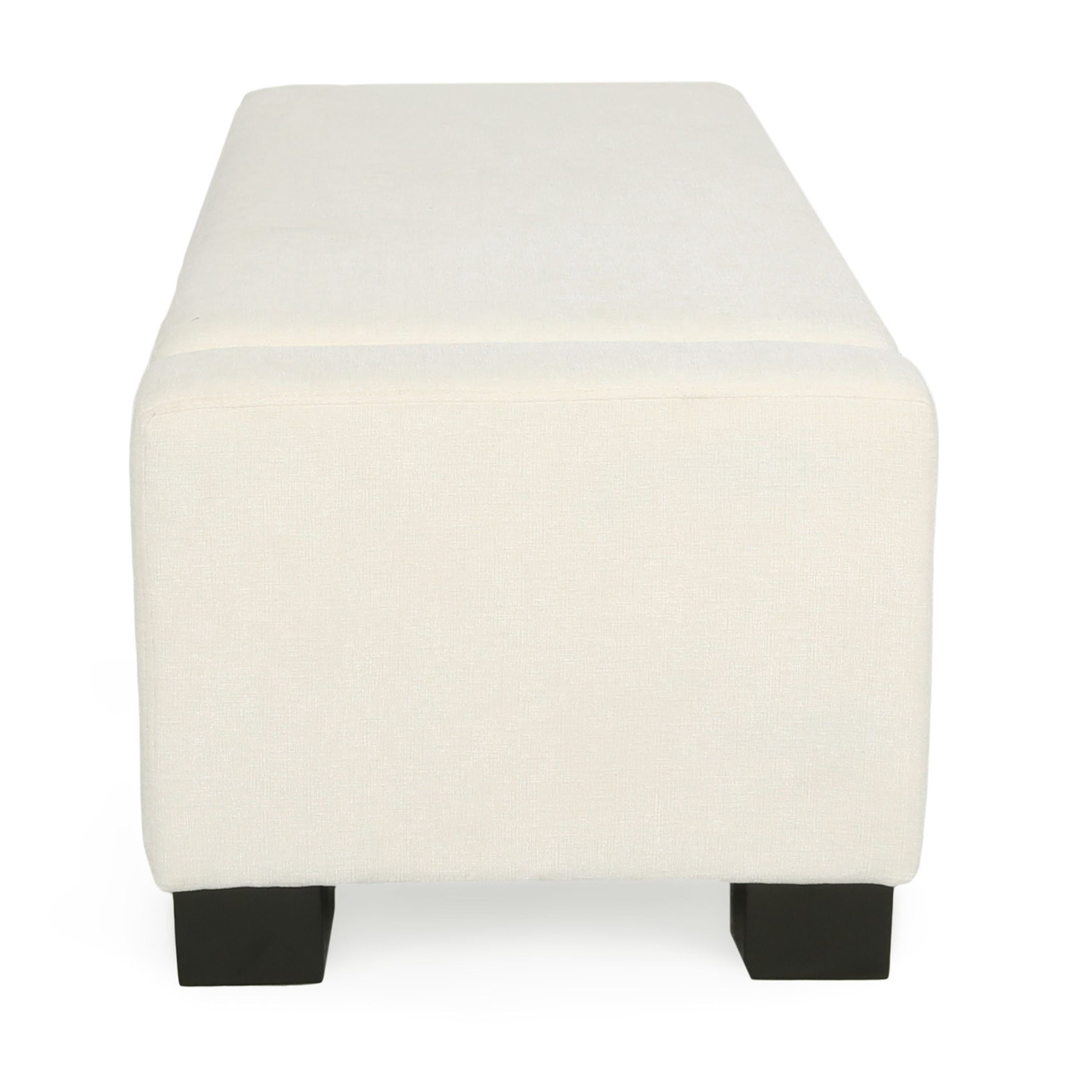 Noble House Betts Betts Modern Upholstered Storage Ottoman White