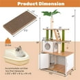 thumbnail image 3 of Pefilos 69" Cat Tree with Litter Box Enclosure, Modern Cat Tower for Indoor Cats with Condo, All-in-one Cat Washroom Furniture, White, 3 of 8