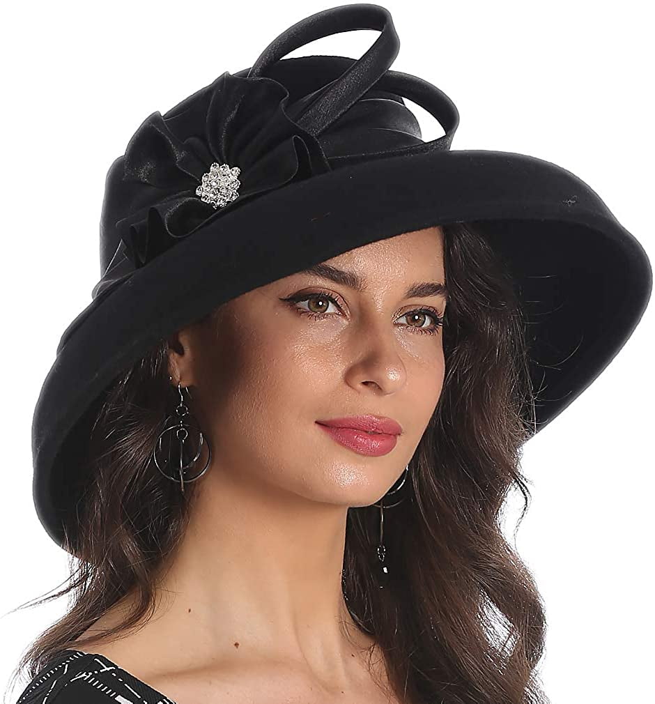 KSCD Women Wool Felt Dress Party Hats 