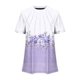 thumbnail image 4 of Blczomt Spring Tops for Women Pleated Purple Summer Y2K Shirts Floral 2026 Cute Womens Blouses Casual,XXXL, 4 of 6