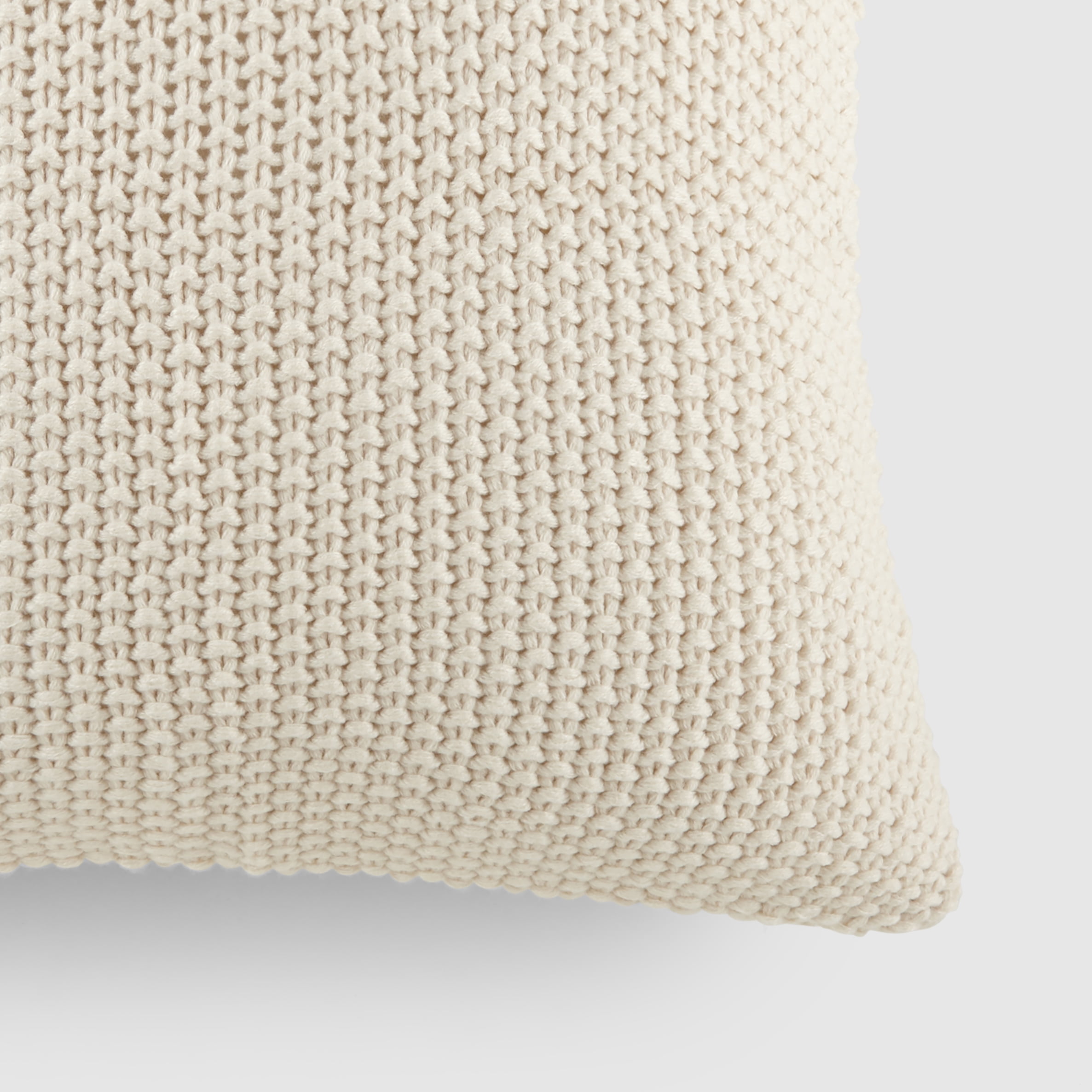 Noble Linens 2-Pack Seed Stitch Knit and Cotton Patterned Decor Throw Pillows - Natural