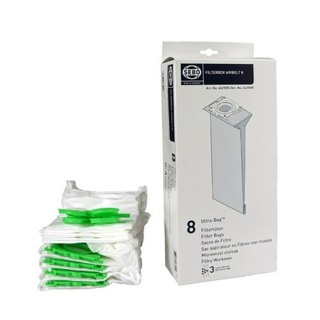 - Sebo Sebo Filter Bag Box - 8 Three-Layer Ultra Bags with Caps for AIRBELT K Series