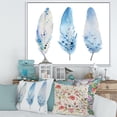 thumbnail image 2 of Designart 'Abstract Blue Boho Feathers II' Lake House Framed Canvas Wall Art Print, 2 of 5
