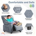 thumbnail image 6 of JONPONY Kids Recliner Chair,Push Back Toddler Recliner with Cup Holders & Side Pockets,Adjustable Footrest & Headrest Kids Sofa for Boys Girls 3+ Age Group, Blue, 6 of 14