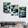 thumbnail image 4 of Nawypu Canvas Wall Art - White Lotus and Black Zen Stones Picture - Modern Wall Decor Gallery Canvas Wraps Giclee Print Stretched and Framed Ready to Hang, 4 of 4