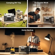 Clearance! Solarplay Portable Power Station Q2501 2400W Continuous 4800W Peak LiFePO4 Battery with 200W Solar Panel for Camping Home Backup