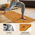 thumbnail image 4 of 74x26 Inch Yoga Towel, Sweat Absorbent Non-Slip Mat for Hot Yoga, Pilates & Fitness,Honey Grid Waffle with Berry Balls Yellow Repeat Pattern, 4 of 5