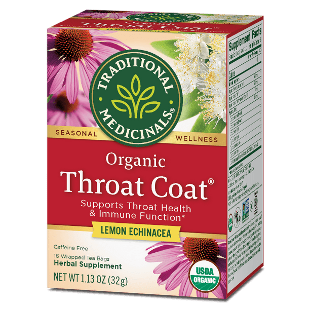 Traditional Medicinals, Organic Throat Coat Lemon Echinacea, Tea Bags