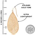 thumbnail image 4 of Humble Chic Dangle Gold, Women's Lightweight Teardrop Filigree Leaf Earring, Brass, 4 of 7
